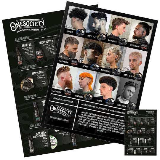 One Society Barber POS Kit | Onesociety Barber Product Show Off Kit Black frame